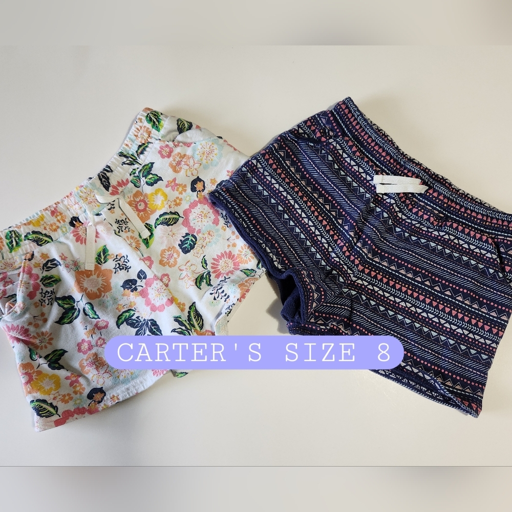 Girls Size 8 Shorts Carter's 2 Piece Bundle